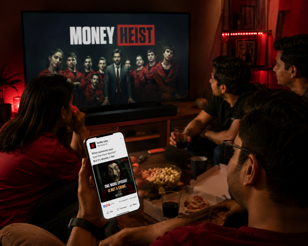Netflix meme on social media, illustrating how Meme Marketing engages audiences during entertainment.